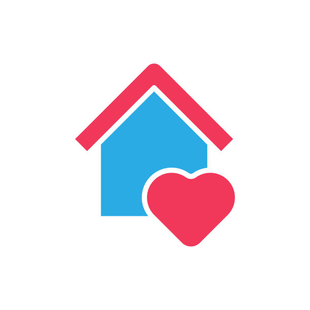 呆在家里标志图标矢量设计插图。家与爱的图标设计概念。心形图标Home在冠状病毒(COVID-19)大流行期间显示“待在家里”或“注意安全”的信息图片下载