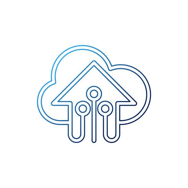 智能家居连接图标标志矢量设计插图。智能家居标志图标与无线连接的概念。时尚的智能住宅矢量图标平面设计的网站，符号，标志，应用程序，UI图片下载