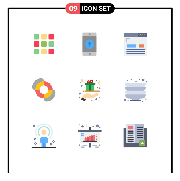 现代set 9 flat colors象形文字图片下载