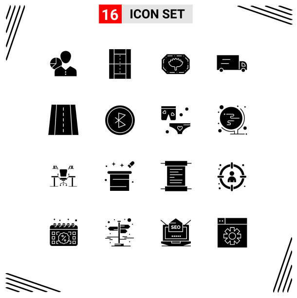 用户界面包16个基本固字形图片下载