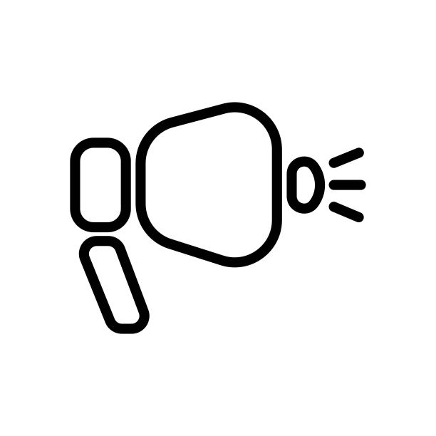 扬声器线艺术图标在黑色。扩音器矢量轮廓线象形图。单色极简的扩音器细线标志孤立在白色背景。向量EPS 10图片下载