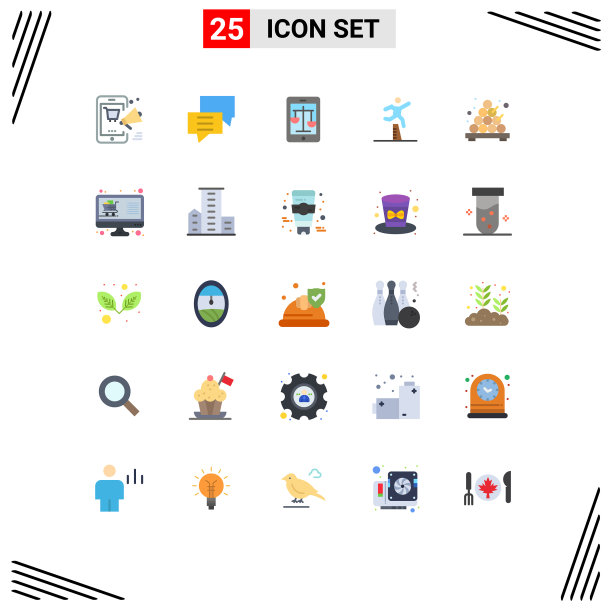 组25现代平面颜色设置跑步者图片下载