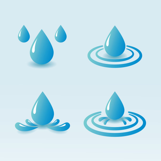 一套清新自然的水滴。图片下载