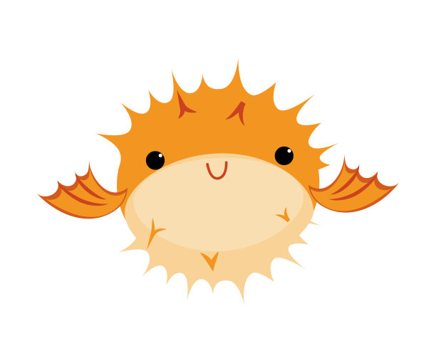 河豚作为海洋动物漂浮水下矢量插图图片下载