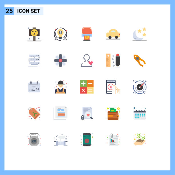 移动界面平色设25个象形图图片下载