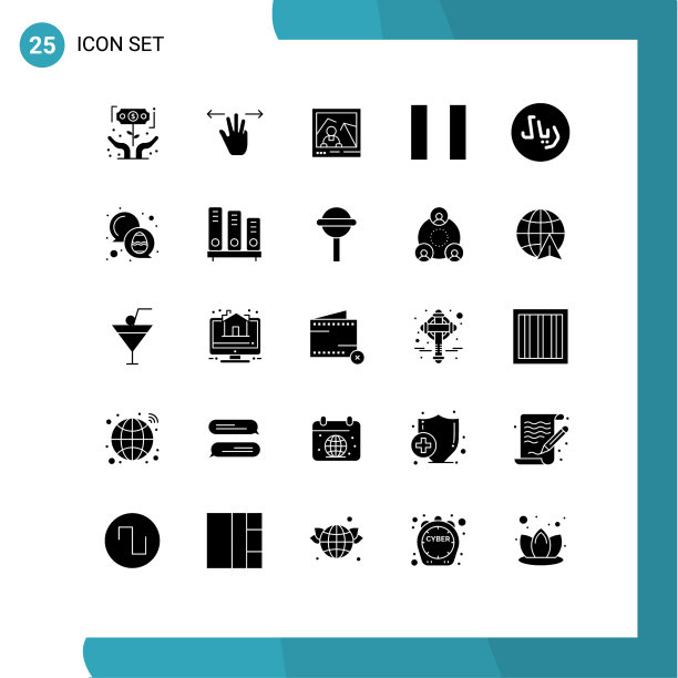 股票图标包25行符号和符号图片下载