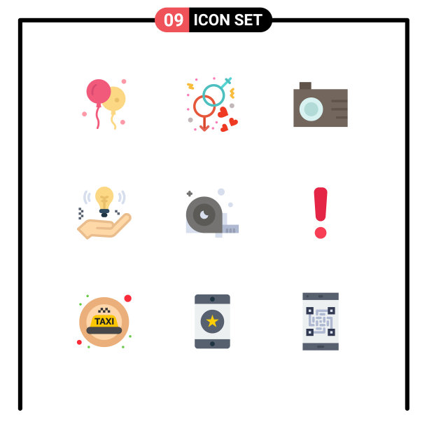 9 .平面色彩概念的网站，移动和应用程序图片下载