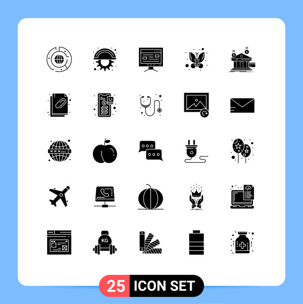 股票图标包25行符号和符号图片下载