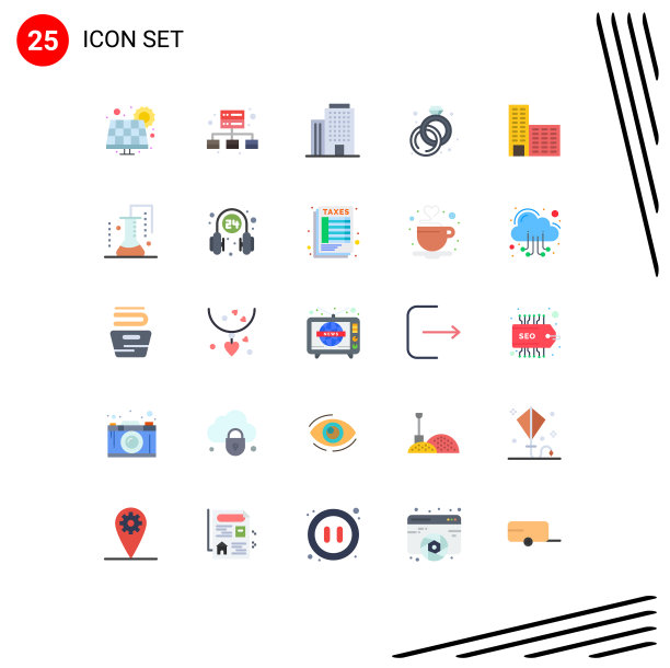 25个创意图标的现代符号和符号图片下载
