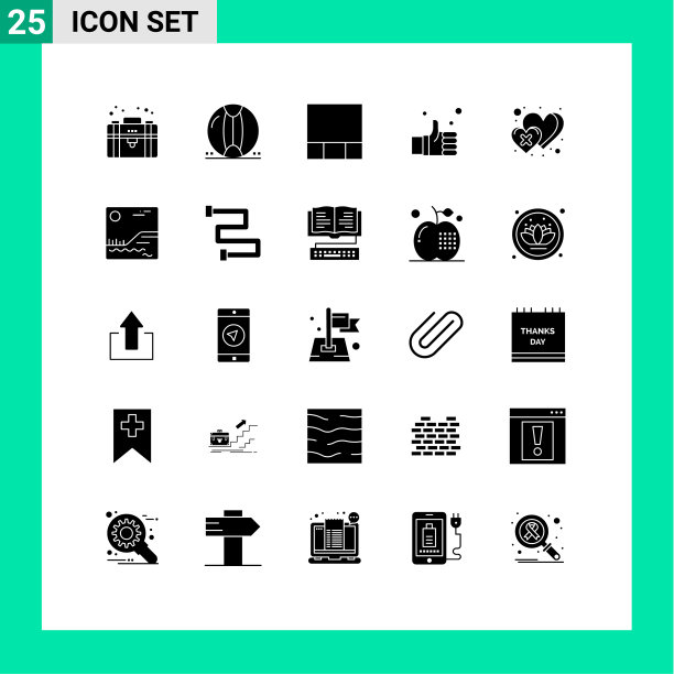 用户界面包25个基本立体字形图片下载