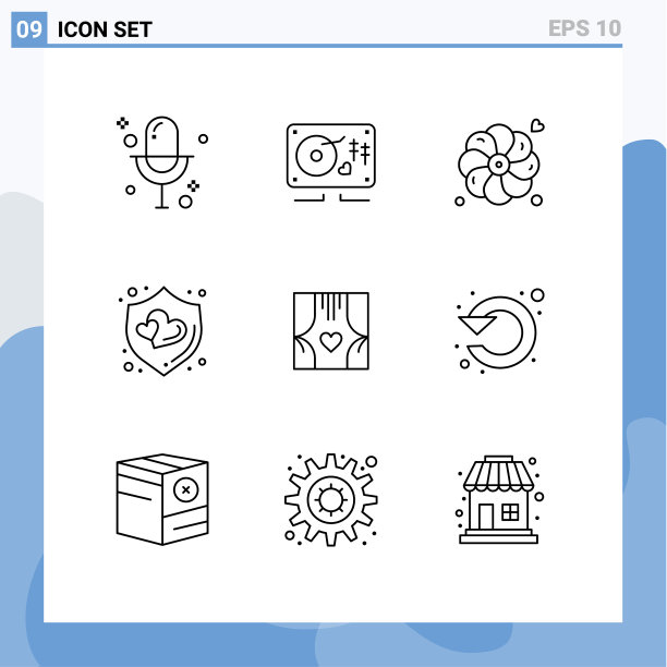通用图标符号组9现代轮廓图片下载