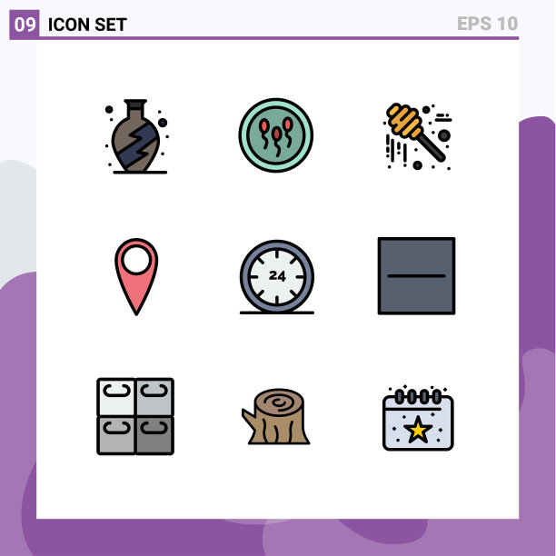 填充线平色包9个通用符号图片下载