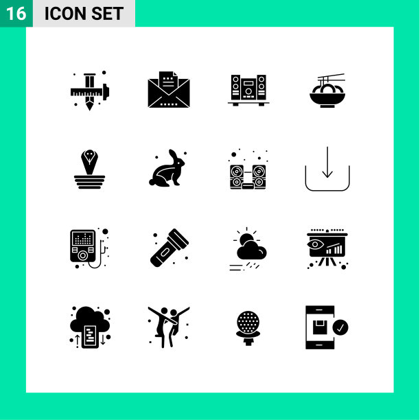 用户界面包16个基本固字形图片下载