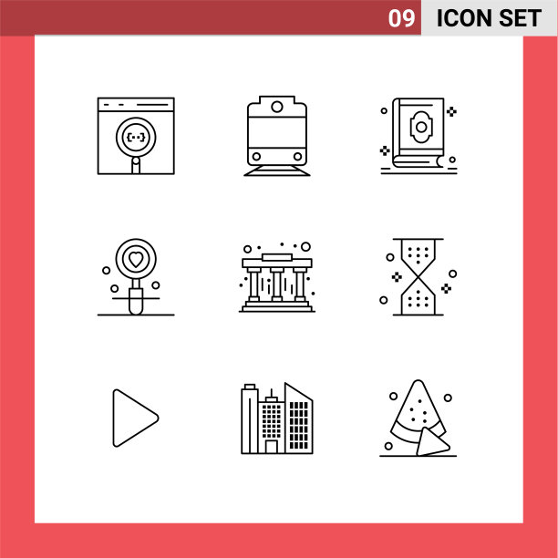 象形文字设置9简单轮廓博物馆图片下载