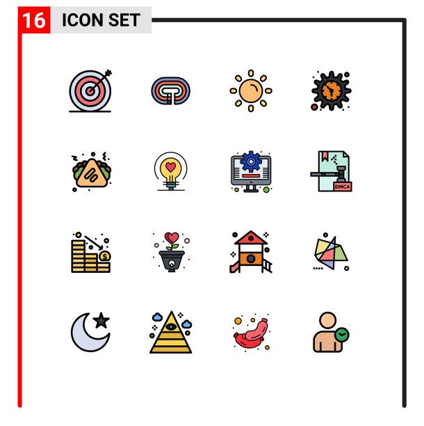 可编辑线包16简单的平面颜色填充图片下载