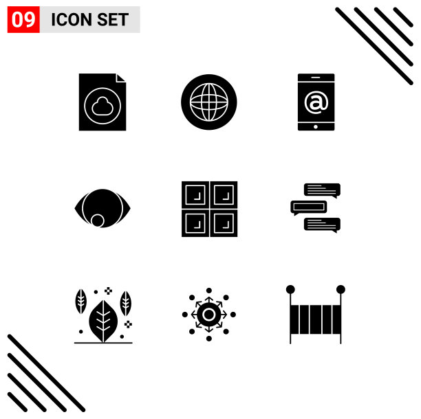 移动界面立体字形设置9个象形图图片下载