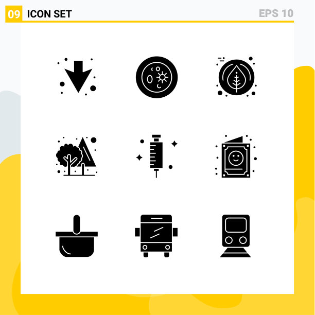 象形文字设置9个简单的医学实心象形文字图片下载