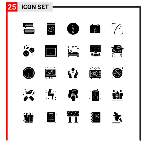 用户界面包25个基本立体字形图片下载