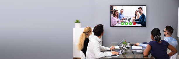 商务人士通过视频聊天讨论图表图片下载