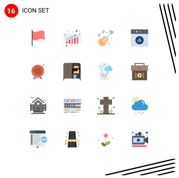 16组现代平面色为基本色图片下载