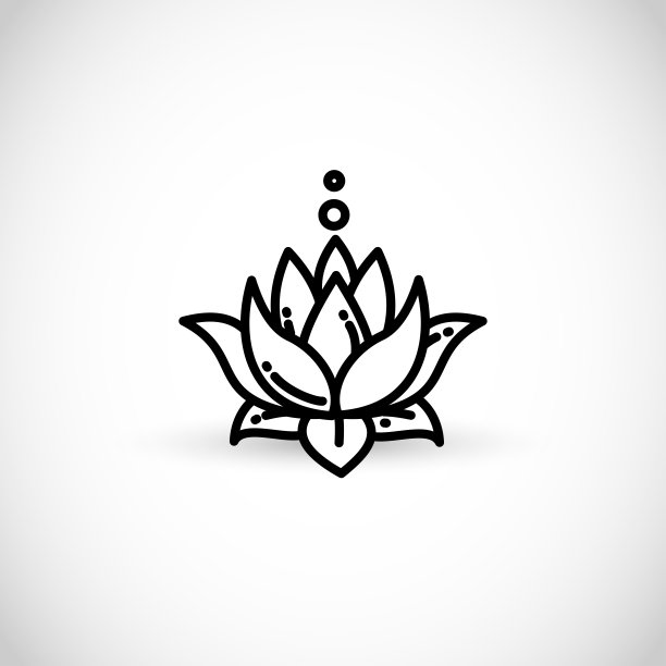 荷花-细线风格的矢量图标图片下载