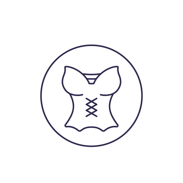 紧身胸衣，内衣图标，线向量图片下载