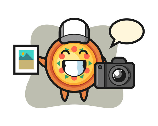 角色披萨作为摄影师图片下载