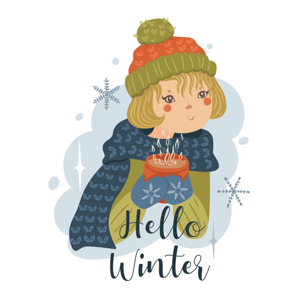 一个戴着帽子，手里拿着杯子的女孩图片下载