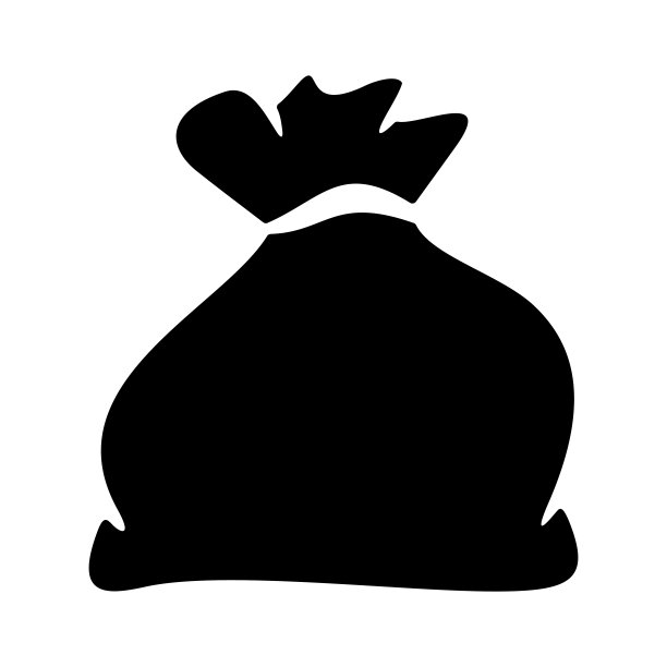 封闭的黑袋孤立的白色背景矢量插图图片下载