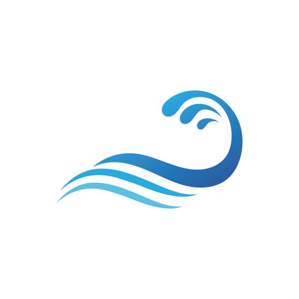 波浪海滩标志矢量图片下载