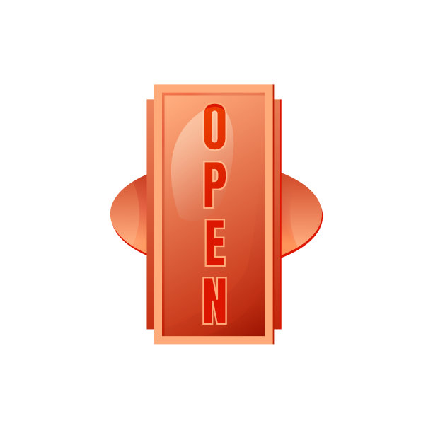 打开红色矢量板标志插图图片下载