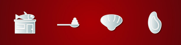 集海鲜店鱼子酱匙扇贝海图片下载