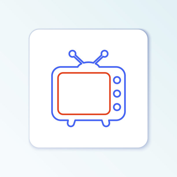 线电视图标孤立的白色背景。电视信号。色彩斑斓的轮廓的概念。向量图片下载