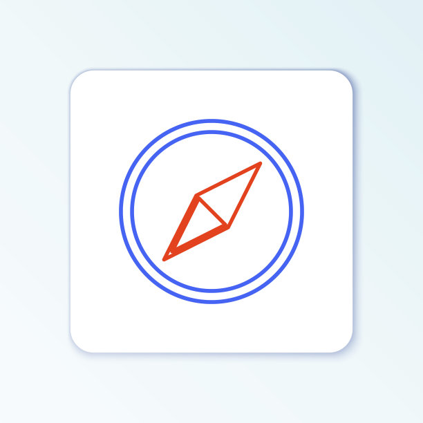 线风玫瑰图标孤立在白色背景。指南针图标的旅行。导航设计。色彩斑斓的轮廓的概念。向量图片下载