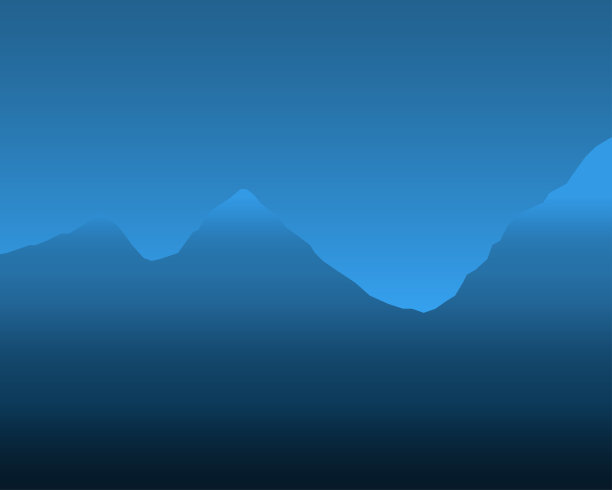 美丽的山地景观设计。日出和日落在山上。矢量插图在一个平坦的风格。图片下载