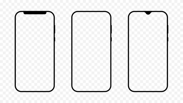 现实的智能手机精英制造商孤立的模板。黑色空数字设备框架与模型苗条的设计。图片下载