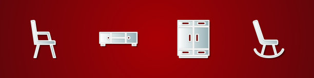 设置扶手椅、衣柜、抽屉和图标图片下载