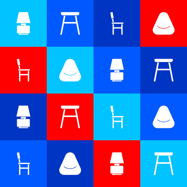 设置台灯椅子和蒲团图标图片下载