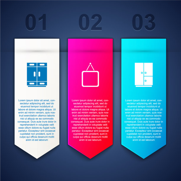 设置衣柜镜和商业信息图图片下载