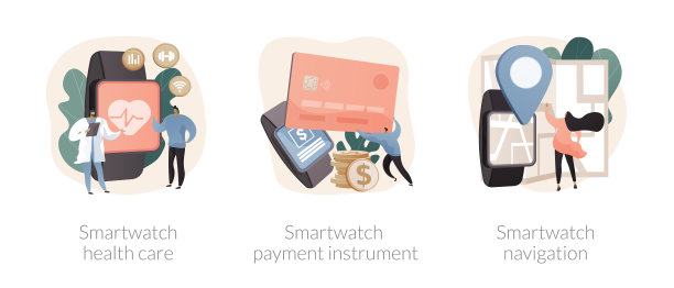 智能配件抽象概念矢量插图。图片下载