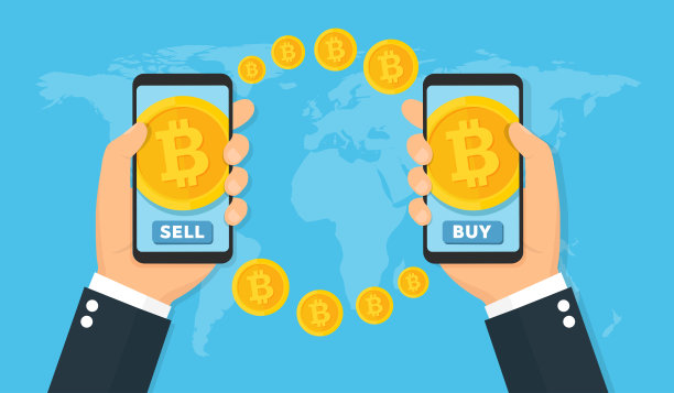 比特币的概念。买入或卖出矢量图片下载