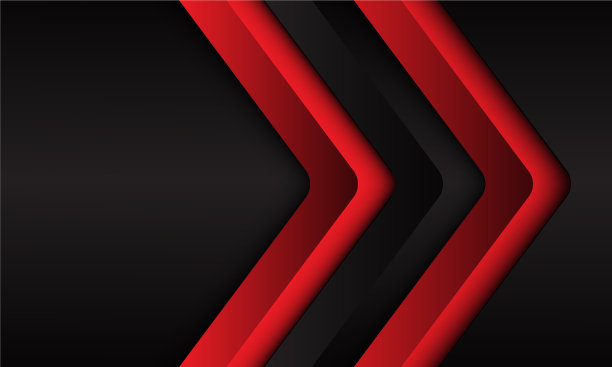 抽象红黑箭头三维方向图片下载