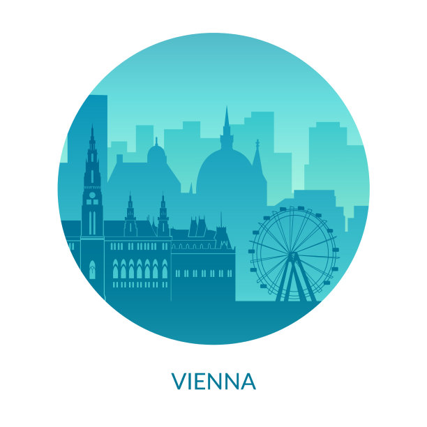 维也纳是奥地利著名的城市景观景观背景图片下载