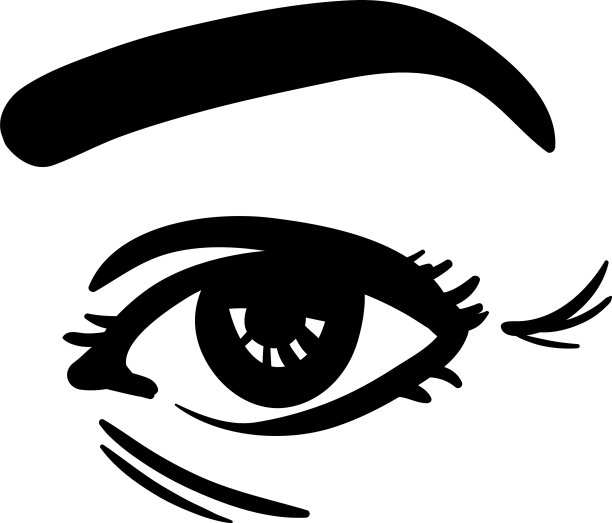 黑色简单线条女人的眼睛图片下载
