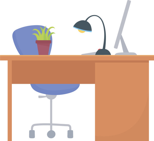 工作空间办公，书桌，椅子，台灯，电脑图片下载