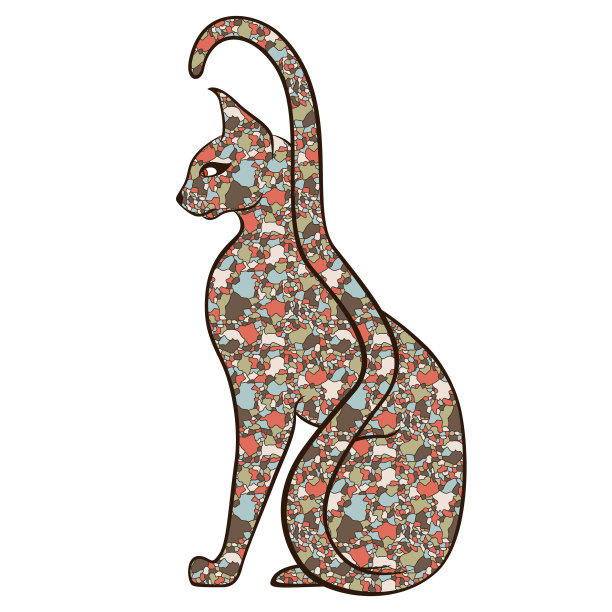 严肃的猫作曲马赛克图片下载