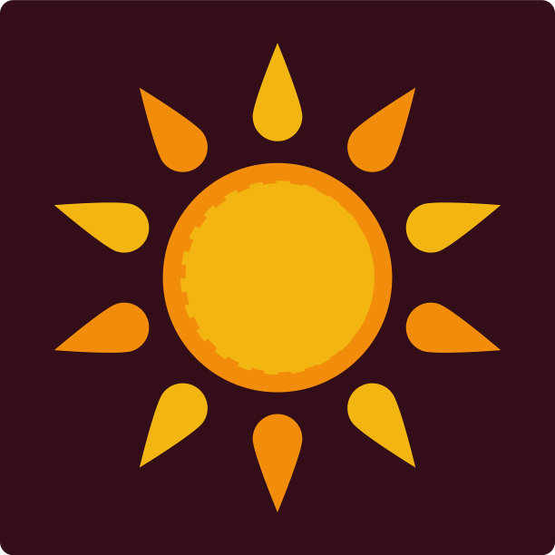 太阳夏季天气图标块和平坦图片下载