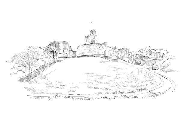 普拉德霍城堡，大不列颠，欧洲图片下载