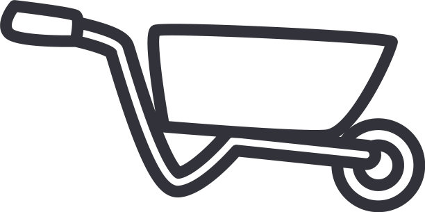 独轮车线风格图标设计图片下载