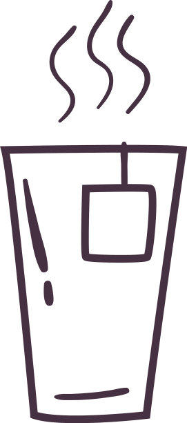 茶杯茶包线条风格图标设计图片下载